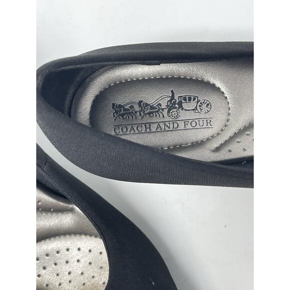 Coach and Four Women's Size 7 Almond Toe Heels Pump Black Shoes - Picture 10 of 13